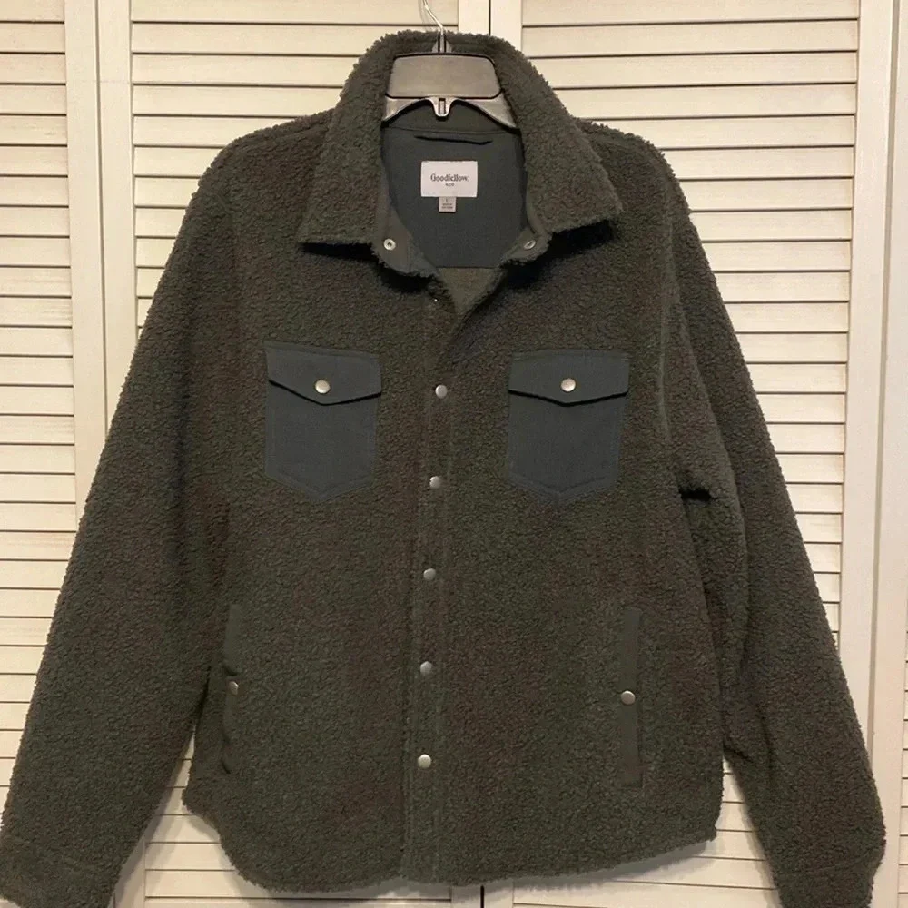 Good fellow & Co. Gray polar Fleece With Snaps Size L - Picture 1 of 8